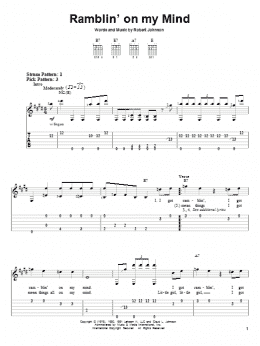 page one of Ramblin' On My Mind (Easy Guitar Tab)