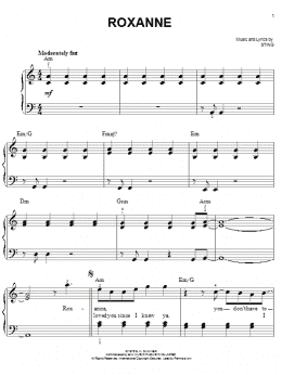 page one of Roxanne (Easy Piano)