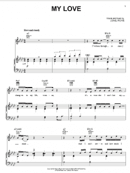 page one of My Love (Piano, Vocal & Guitar Chords (Right-Hand Melody))