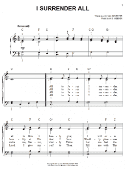 page one of I Surrender All (Easy Piano)