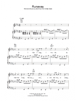 page one of Runaway (Piano, Vocal & Guitar Chords)