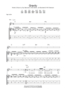 page one of Gravity (Guitar Tab)