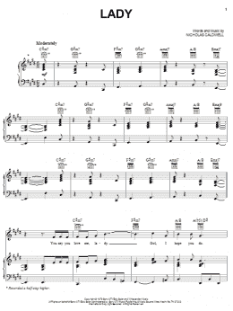 page one of Lady (Piano, Vocal & Guitar Chords (Right-Hand Melody))