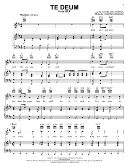 page one of Te Deum (Piano, Vocal & Guitar Chords (Right-Hand Melody))