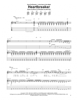 page one of Heartbreaker (Guitar Tab)