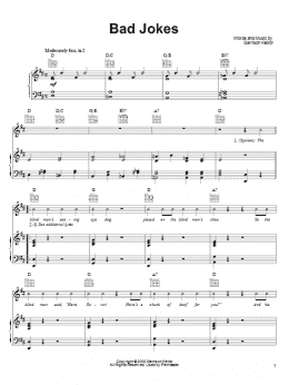 page one of Bad Jokes (Piano, Vocal & Guitar Chords (Right-Hand Melody))