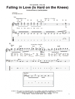 page one of Falling In Love (Is Hard On The Knees) (Bass Guitar Tab)