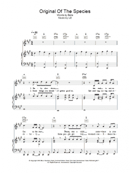 page one of Original Of The Species (Piano, Vocal & Guitar Chords)