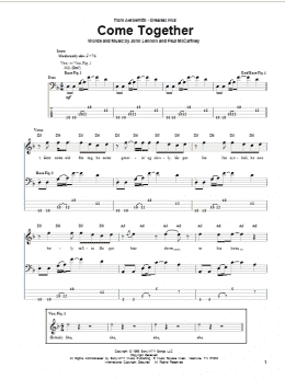 page one of Come Together (Bass Guitar Tab)