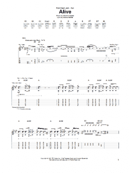 page one of Alive (Guitar Tab)