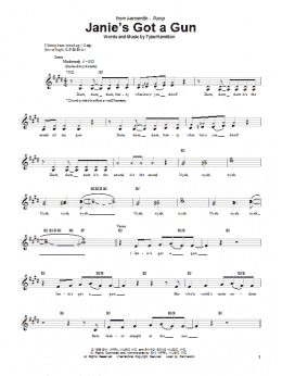 page one of Janie's Got A Gun (Bass Guitar Tab)