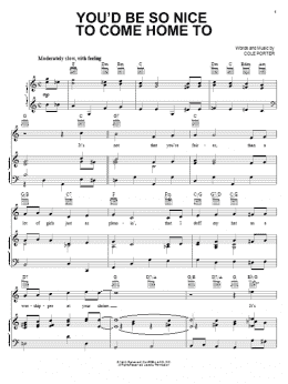 page one of You'd Be So Nice To Come Home To (Piano, Vocal & Guitar Chords (Right-Hand Melody))