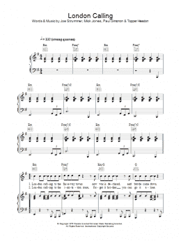 page one of London Calling (Piano, Vocal & Guitar Chords)