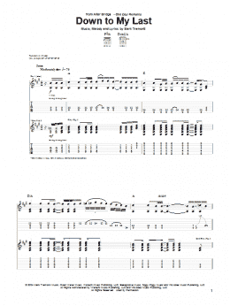 page one of Down To My Last (Guitar Tab)