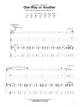 page one of One Way Or Another (Guitar Tab)