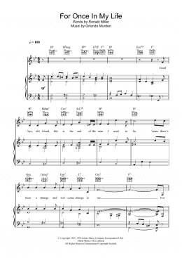 page one of For Once In My Life (Piano, Vocal & Guitar Chords)