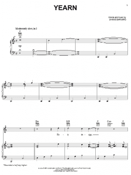 page one of Yearn (Piano, Vocal & Guitar Chords (Right-Hand Melody))