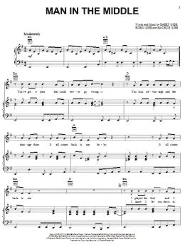 page one of Man In The Middle (Piano, Vocal & Guitar Chords (Right-Hand Melody))