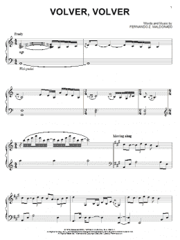 page one of Volver, Volver (Piano Solo)