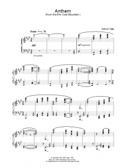 page one of Anthem (Piano Solo)