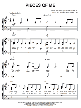 Pieces Of Me sheet music for piano solo (big note book) (PDF)