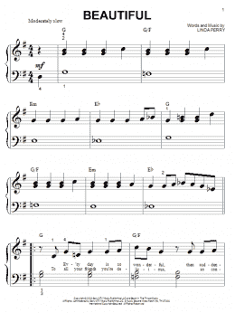 page one of Beautiful (Big Note Piano)