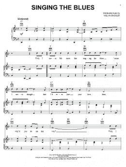 page one of Singing The Blues (Piano, Vocal & Guitar Chords (Right-Hand Melody))