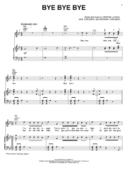 page one of Bye Bye Bye (Piano, Vocal & Guitar Chords (Right-Hand Melody))