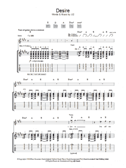 page one of Desire (Guitar Tab)