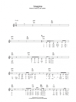 page one of Imagine (Lead Sheet / Fake Book)