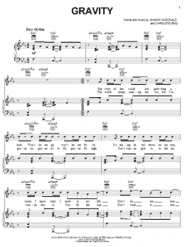 page one of Gravity (Piano, Vocal & Guitar Chords (Right-Hand Melody))