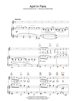 page one of April In Paris (Piano, Vocal & Guitar Chords)