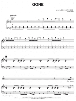 page one of Gone (Piano, Vocal & Guitar Chords (Right-Hand Melody))