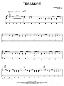 page one of Treasure (Piano, Vocal & Guitar Chords (Right-Hand Melody))