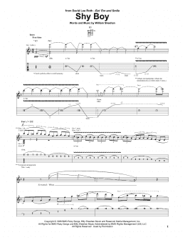 page one of Shy Boy (Guitar Tab)