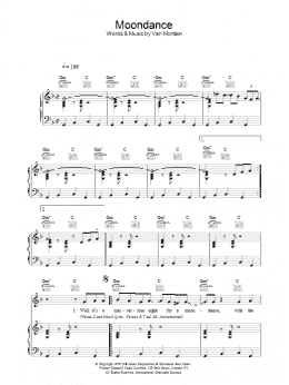 page one of Moondance (Piano, Vocal & Guitar Chords)