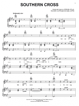 page one of Southern Cross (Piano, Vocal & Guitar Chords (Right-Hand Melody))