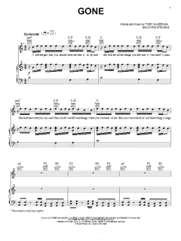 page one of Gone (Piano, Vocal & Guitar Chords (Right-Hand Melody))