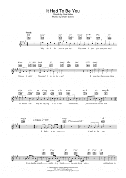 page one of It Had To Be You (Lead Sheet / Fake Book)