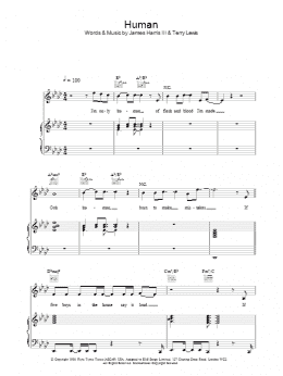 page one of Human (Piano, Vocal & Guitar Chords)