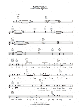 page one of Radio Ga Ga (Lead Sheet / Fake Book)