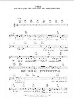 page one of Toxic (Lead Sheet / Fake Book)