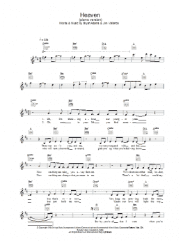 page one of Heaven (Lead Sheet / Fake Book)