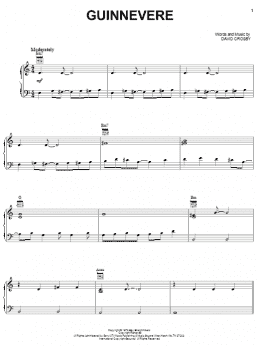 page one of Guinnevere (Piano, Vocal & Guitar Chords (Right-Hand Melody))