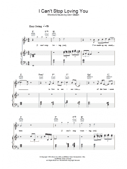 page one of I Can't Stop Loving You (Piano, Vocal & Guitar Chords)