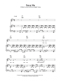 page one of Save Me (Piano, Vocal & Guitar Chords)