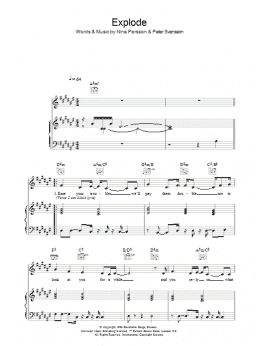 page one of Explode (Piano, Vocal & Guitar Chords)