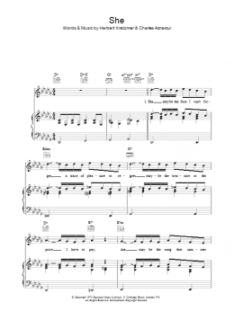 page one of She (Piano, Vocal & Guitar Chords (Right-Hand Melody))