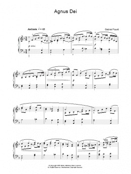 page one of Agnus Dei (from 'Requiem') (Piano Solo)