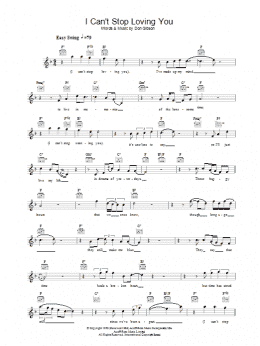 page one of I Can't Stop Loving You (Lead Sheet / Fake Book)